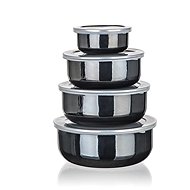 BANQUET METALLIC Set of enamel bowls Black 8 pcs - Bowl Set