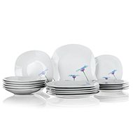 Banquet Set of plates square BLUE DAISY, 18 pcs - Set of Plates