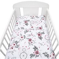 NEW-BABY biele kvety a pierka 100/135 - Detská posteľná bielizeň