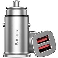 Baseus Square Metal A + A 30W Dual Quick Car Charger, Silver - Car Charger