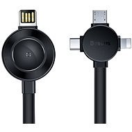 Baseus 4 az 1-ben vezeték nélküli töltő Apple Watch-hoz + Lightning/microUSB/USB-C port - 18cm szürke - Vezeték nélküli töltő