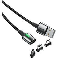 Baseus Zinc Magnetic Cable Kit microUSB + USB-C + Lightning 1m Black - Power Cable