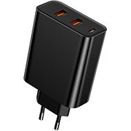 Baseus PPS Three Output Quick Charger (USB-C + USB + USB) 60W Black - AC Adapter