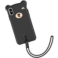 Baseus Bear szilikontok iPhone XS 5,8" készülékhez, fekete - Telefon tok
