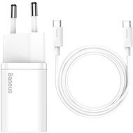 Baseus Super Si Quick Charger 1C 25W EU + Type-C/Type-C 3A cable 1m white - AC Adapter