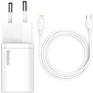 Baseus Super SI set of USB-C 20W adapter and USB-C to Lightning cable 1m, white - AC Adapter