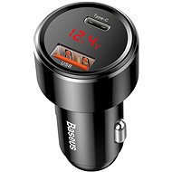 Baseus Magic Series PPS Digital Display Dual Car Adapter USB-A QC + USB-C PD 45W, Black - Car Charger