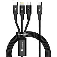 Baseus Rapid Series töltő / adatkábel 3 az 1-ben USB-C (USB-C + Lightning + USB-C) PD 20W 1,5 m, fekete - Adatkábel