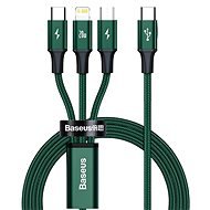 Baseus Rapid Series 3 az 1-ben USB-C (USB-C + Lightning + USB-C) PD 20W, 1,5m, zöld - Adatkábel