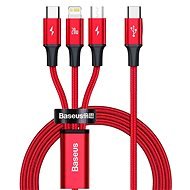 Baseus Rapid Series nabíjací/dátový kábel 3 v 1 USB-C (USB-C + Lightning + USB-C) PD 20 W 1,5 m, červený - Dátový kábel