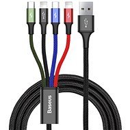 Baseus Gyorstöltő / adatkábel 4 az 1-ben 2* Lightning + USB-C + Micro USB 3,5 A 1,2 m, fekete - Adatkábel