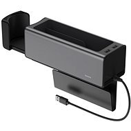 Baseus Deluxe kovový držiak a organizér do auta (2× USB 2.0), čierny - Držiak na mobil