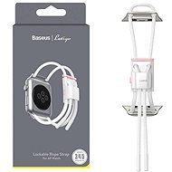 Baseus Lockable Rope Strap pre Apple Watch 42/44/45/Ultra 49mm White & Pink - Remienok na hodinky