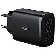 Baseus Compact Charger 3U 17W EU Black - Wall Charger