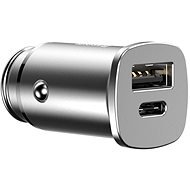 Baseus Square fém USB-C + USB-A 30W PPS autós töltő (PD3.0 / QC4.0) ezüst - Autós töltő