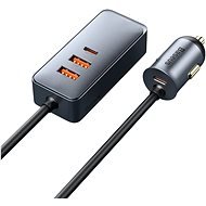 Baseus multi-port Fast charging car charger with extension cord 120W 2U+2C Gray - Auto-Ladegerät