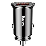 Baseus Circular Plastic A+A 30W Dual QC3.0 Quick Car Charger Black - Car Charger