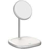 Baseus Swan Magnetic Desktop Bracket Wireless Charger 15 W White - Nabíjací stojan