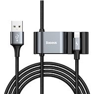 Baseus Special Lightning Data Cable + 2x USB for Backseat of Car, Black - Data Cable