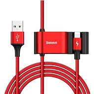 Baseus Special Lightning Data Cable + 2× USB for Backseat of Car, Red - Data Cable