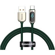 Baseus Display Fast Charging Data Cable USB to Type-C 5A 1m Green - Adatkábel