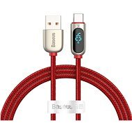 Baseus Display Fast Charging Data Cable USB to Type-C 5A 1m Red - Adatkábel