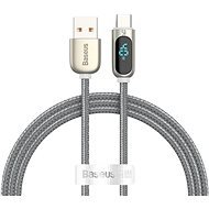 Baseus Display Fast Charging Data Cable USB to Type-C 5A 1m Silver - Adatkábel