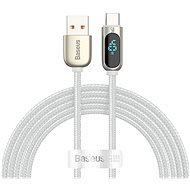 Baseus Display Fast Charging Data Cable USB to Type-C 5A 2m White - Adatkábel