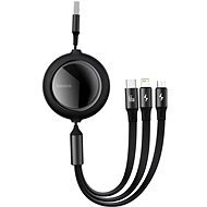 Baseus One-for-three Retractable Data Cable USB to M+L+C 1.2m 66W Black - Datenkabel