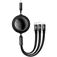 Baseus  One-for-three Retractable Data Cable Type-C to M+L+C 1.2m 100W Black - Datenkabel
