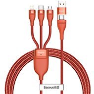Baseus Flash Series Data Cable USB + Type-C to Micro USB + Lightning + USB-C 100W 1.2m Orange - Data Cable