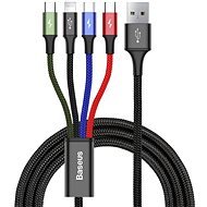 Baseus Fast 4 in 1 Lightning + USB-C + 2× MicroUSB Cable 3.5A 1.2 M Black - Dátový kábel
