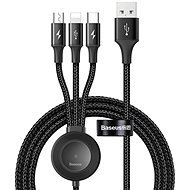Baseus Star Ring Series 4 in 1 Apple Watch + MicroUSB + Lightning + USB-C Cable 1.2m Deep Grey - Power Cable