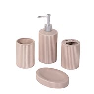 Bathroom Solutions set of 4 pieces beige - Bathroom Accessory Set