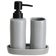Bathroom Solutions Ply, ceramic dispenser and cup, light grey - Soap Dispenser