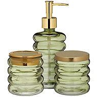 Bathroom Solutions Hum, glass dispenser, cup, jar, green - Soap Dispenser