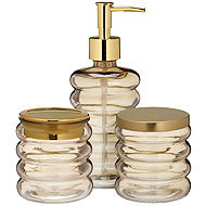 Bathroom Solutions Hum, glass dispenser, cup, jar, gold - Soap Dispenser