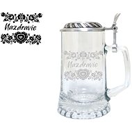 B. BOHEMIAN Jug with tin lid Sks 0,5 l NAZDRAVIE (SK) - Glass