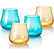 B. BOHEMIAN DION Set of glasses 340 ml Mix Blue and Yellow 4 pcs - Glass