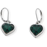 Ewena earrings heart surgical steel SD755, green - Earrings
