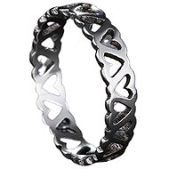 STYLE4 Hearts ring, silver steel, 62 - Ring