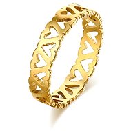 STYLE4 Prsten Hearts, zlatá ocel - Ring