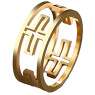 STYLE4 Prsten s křížky Multi, zlatá ocel - Ring