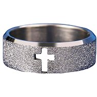 STYLE4 Sparkling ring with cross, silver steel, 50 - Ring