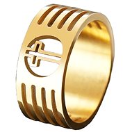 STYLE4 Prsten s křížkem Mount, zlatá ocel - Ring