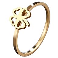 STYLE4 Prsten čtyřlístek Uma, zlatá ocel - Ring