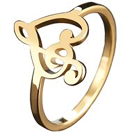 STYLE4 Prsten srdce Violino, zlatá ocel - Ring