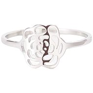 STYLE4 Ring with rose, silver steel, 53 - Ring