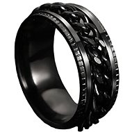 STYLE4 Prsten Chain s černým řetízkem, černá ocel - Ring