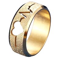 STYLE4 Třpytivý prsten Maya s kardiogramem, zlatá ocel - Ring